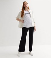 New Look Maternity White Ruched Mama Logo T-Shirt
